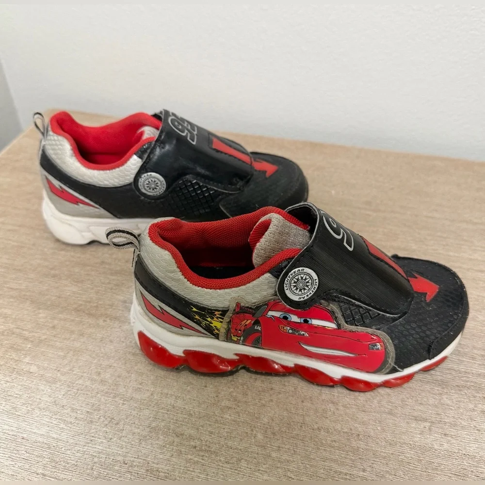 Pixar CARS Red Lightning McQueen Shoes Sneakers Slip On Boy Kid Toddler Size 11